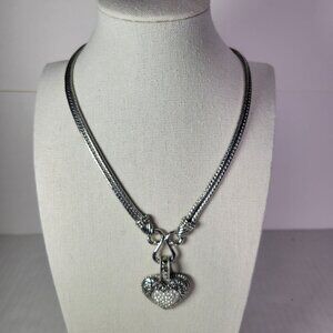 Lia Sophia Love Dust Silver-Tone Double-Strand Necklace With Heart Pendant